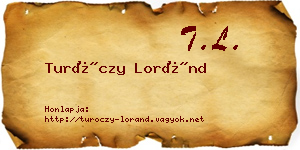 Turóczy Loránd névjegykártya